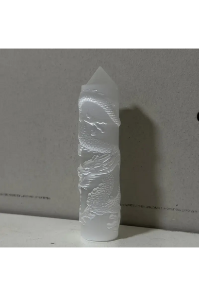 Selenite Dragon Tower | Crystal Carving