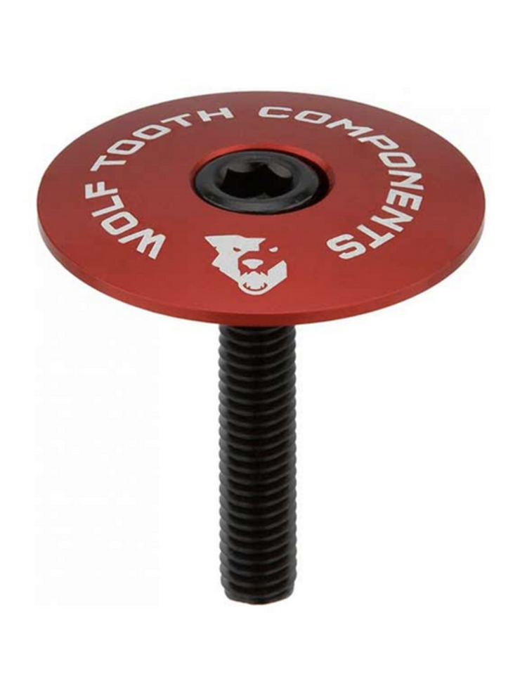 Ultralight Stem Cap and Bolt, 1-1/8'' (Red)
