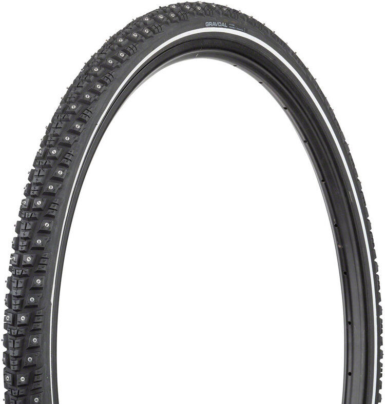 45NRTH 45NRTH Gravdal Tire - 700 x 38, Tubeless, Folding, Black, 60tpi, 252 Concave Carbide Studs
