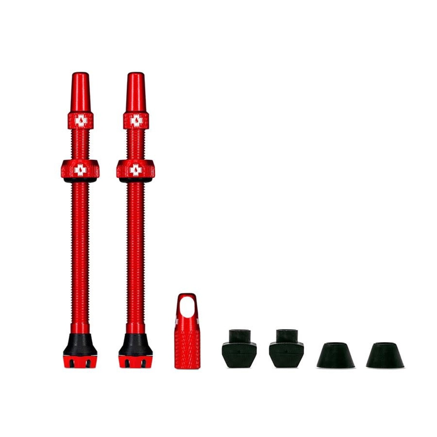 Muc-Off, V2, Tubeless Valve, Presta, 80mm, Red, Pair - Dream Cyclery