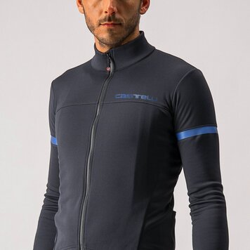 Castelli Fondo 2 Jersey FZ, Men's, Light Black/Blue Reflex