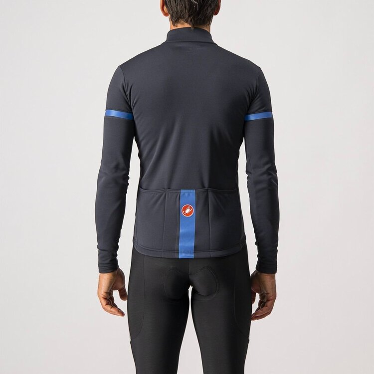 Castelli Castelli Fondo 2 Jersey FZ, Men's, Light Black/Blue Reflex
