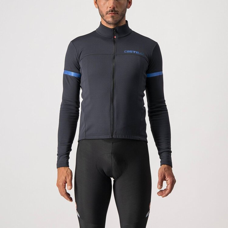 Castelli Castelli Fondo 2 Jersey FZ, Men's, Light Black/Blue Reflex
