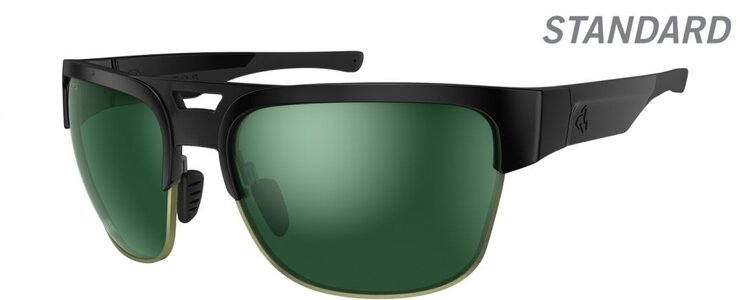 Ryders GIV POLY BLACK / GREEN LENS SILVER FM