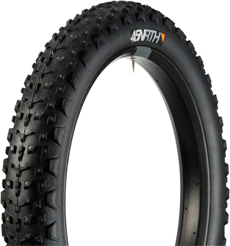 45NRTH 45NRTH Dillinger 4 Tire - 26 x 4, Tubeless, Folding, Black, 120tpi, 240 Concave Carbide Aluminum Studs