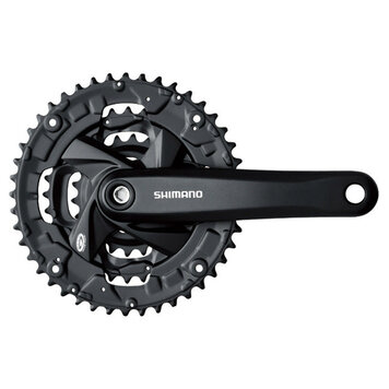 Shimano FRONT CHAINWHEEL, FC-M371-L, FOR REAR 9-SPEED, 170MM, 48X36X26T W/CG(INTEGRATEDTYPE), CHAINCASE COMPATIBLE,BLACK,W/CRANK FIXINGBOLT,SHIMANO LOGO IND PACK