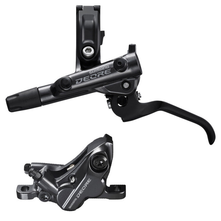 Shimano DISC BRAKE ASSEMBLED SET/J-kit, DEORE, BL-M6100(L), BR-M6120(F), W/O ADAPTER, METAL PAD (W/O FIN), 1000MM HOSE (SM-BH90-SS BLACK), W/CONNECTER INSERT