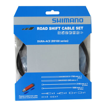 Shimano ROAD SHIFT CABLE SET POLYMER COATED FOR R9100, OT-RS900 INCLUDED - BLACK