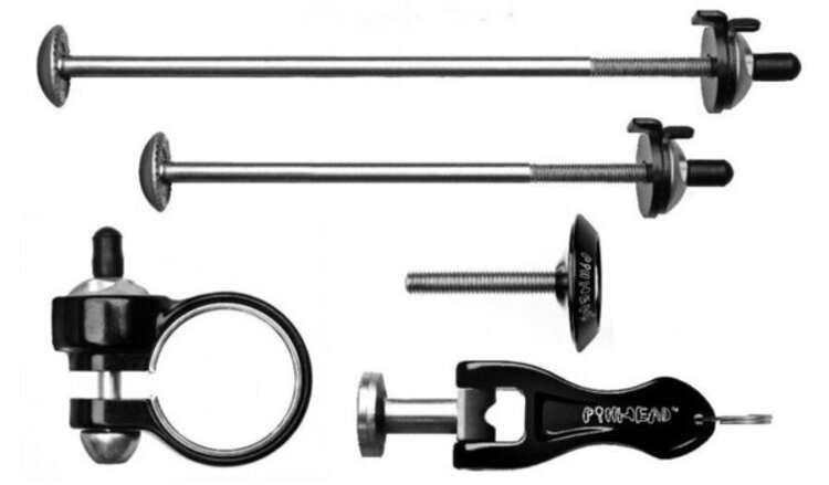 Pinhead Pinhead 4 Pack Lock Set - QR Wheel Skewer locks, Seatpost/Saddle lock, and Headset/Stem lock