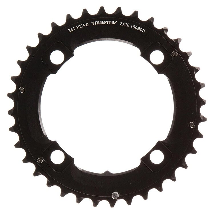 SRAM 36T  Outer Chainring, 10 sp, BCD 104mm, 4-Bolt For L-pin GXP