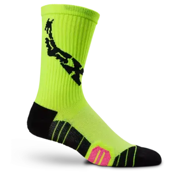 Fox Racing 8"  RANGER CUSHION SOCK LUNAR FLUORESCENT YELLOW S/M