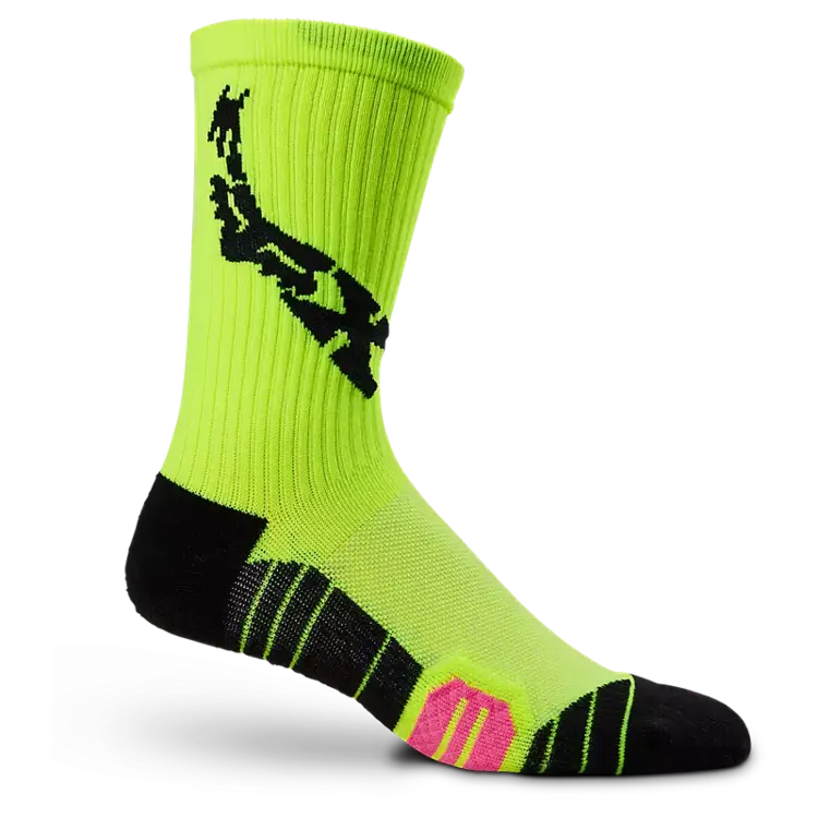 Fox Racing 8"  RANGER CUSHION SOCK LUNAR FLUORESCENT YELLOW S/M