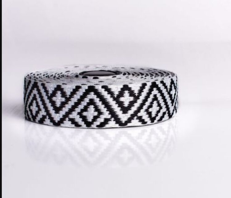 BTP Bartape BTP BARTAPE-WOVEN DIAMOND STAR-BLACK WHITE