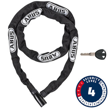 Abus Steel-O-Chain 4804K Chain with key lock, 4mm x 110cm (4mm x 3.6'), Black