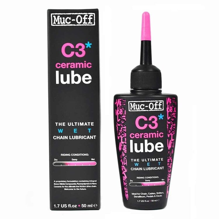 Muc-Off Muc-Off, C3 Ceramic Wet Lubricant, 50ml with UV Torch