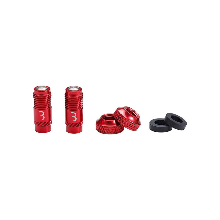 BBB Cycling BBB Cycling BTI-165 CoreCap, Tubeless Valve, Red, Pair