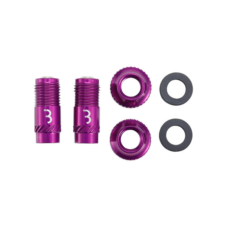 BBB Cycling BBB Cycling BTI-165 CoreCap, Tubeless Valve, Purple, Pair