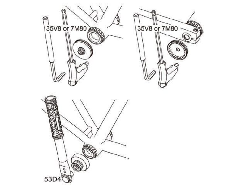 IceToolz IceToolz Bottom Bracket Cup Tool (8mm Allen driver), fits 16 Notch x 44mm OD Cup (Hollowtech II, MegaExo)