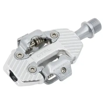 CTRL Trail Performance Clipless Pedals - Dual Sided Clipless, Alloy, 9/16", Silver, Pair, Shimano SPD