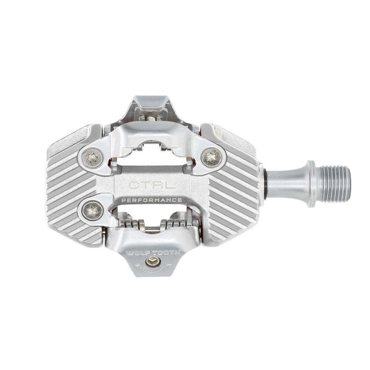 Wolf Tooth CTRL Trail Performance Clipless Pedals - Dual Sided Clipless, Alloy, 9/16", Silver, Pair, Shimano SPD