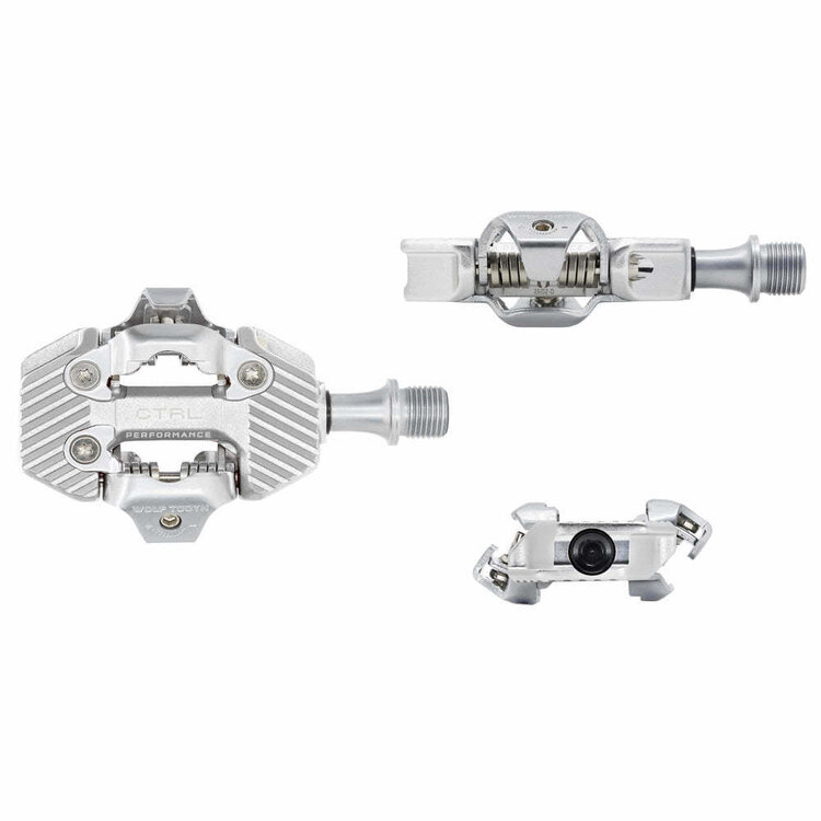 Wolf Tooth CTRL Trail Performance Clipless Pedals - Dual Sided Clipless, Alloy, 9/16", Silver, Pair, Shimano SPD