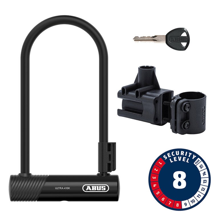 Abus Abus, Ultra 410K, U-Lock, Key, 12mm, 170x230mm, 6.7''x9'', SH34, Black