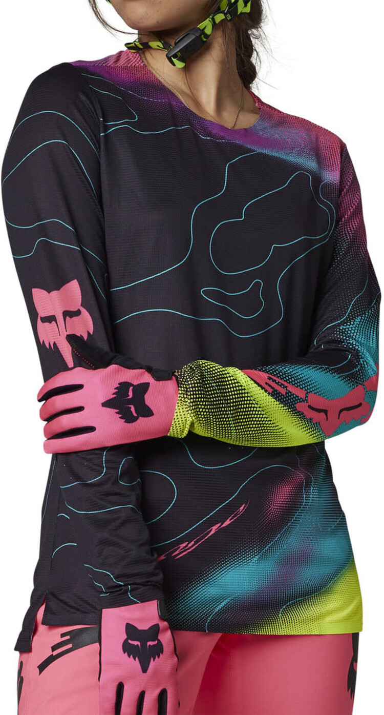 Fox Racing Fox Flexair Lunar LS Jersey, Women's, Black/Pink,