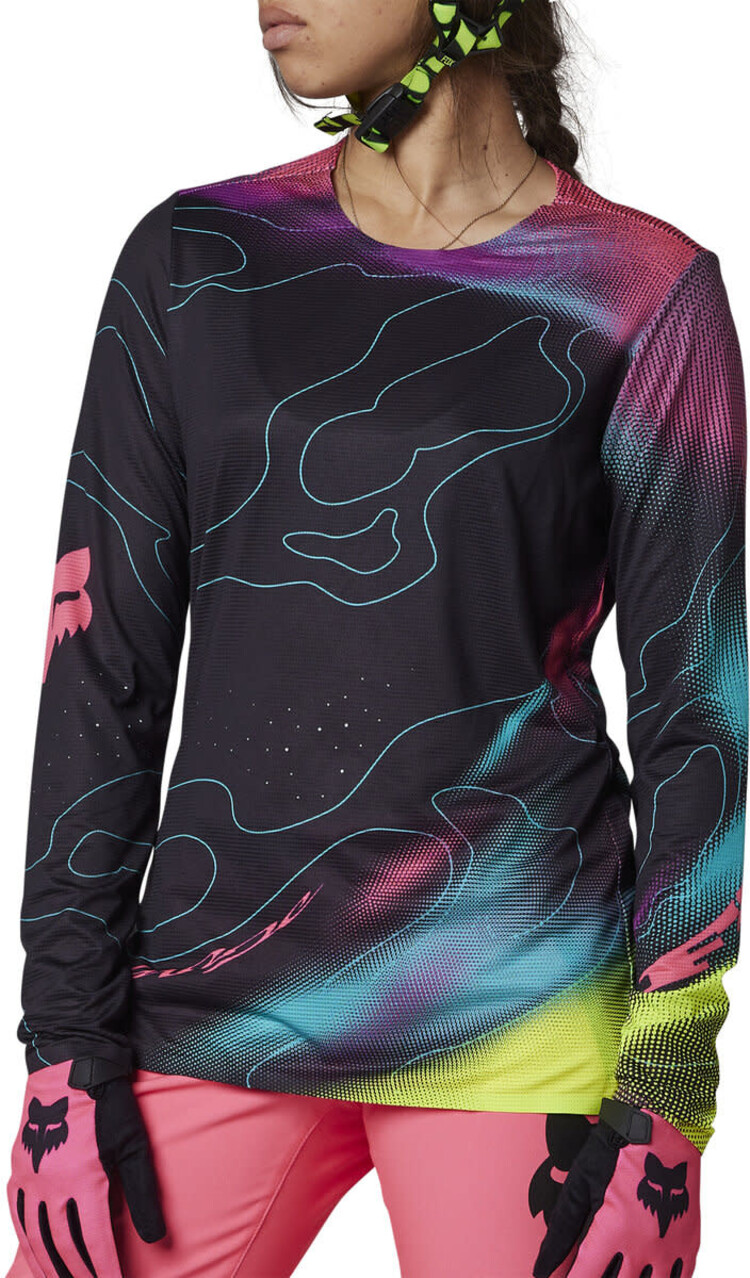 Fox Racing Fox Flexair Lunar LS Jersey, Women's, Black/Pink,