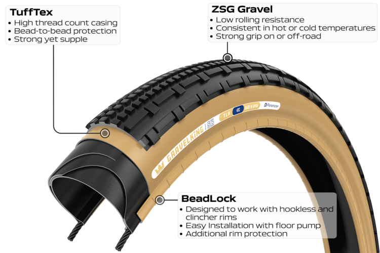 Panaracer Panaracer GravelKing SK Tire, Folding, Brown Wall, 27.5x2.1