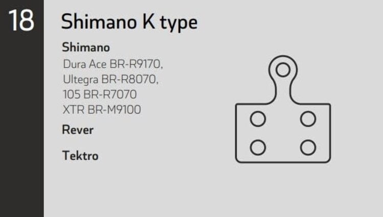 Sinter Sinter Model 018 - Shimano K Type, Red s514 Organic Compound, Pair