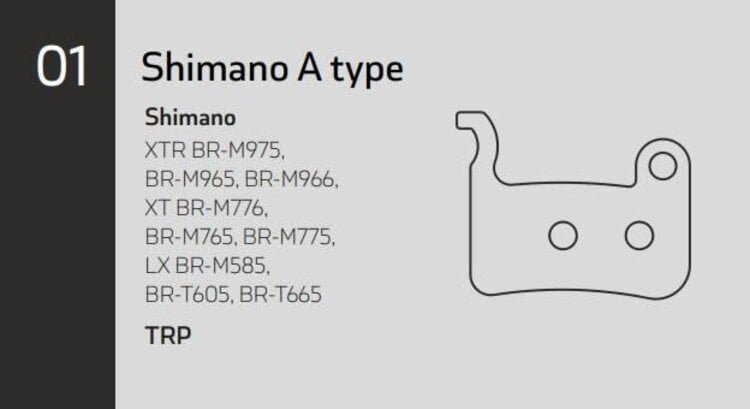 Sinter Sinter Model 001 - Shimano A Type, Red s514 Organic Compound, Pair