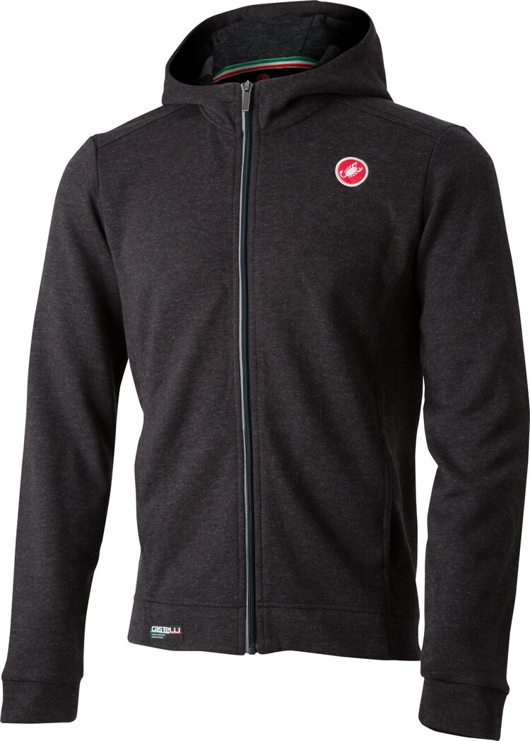 Castelli Castelli Milano Full Zip Fleece Jacket, Men's, Melange Light Black