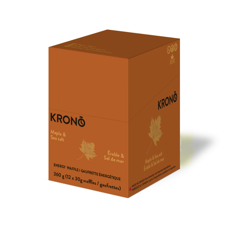 Krono Krono Energy Waffle, Mapple-Sea Salt, 1 Box of 12