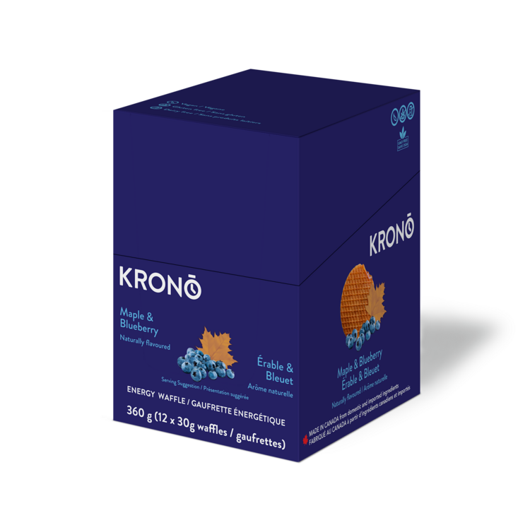 Krono Krono Energy Waffle, Maple and Blueberry, 1 Box of 12