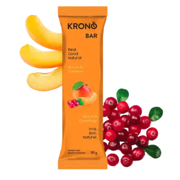 Krono Nutrition Energy Bar, Apricot-Cranberry