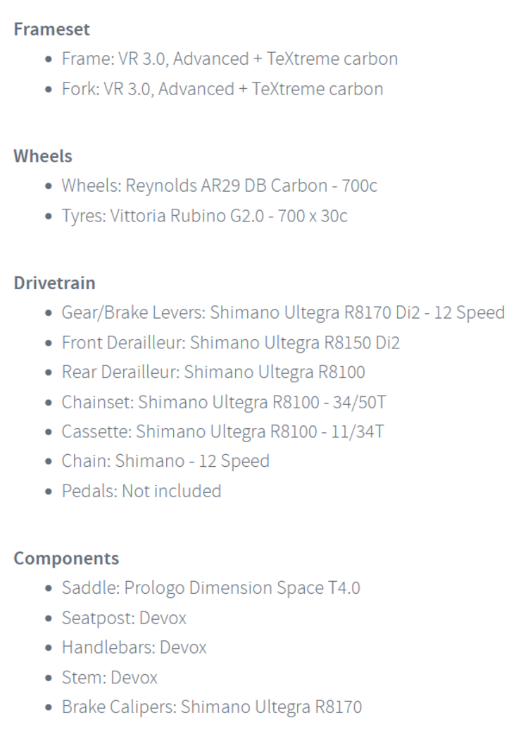 Felt Bicycles Felt VR Advanced Ultegra Di2, Surfmist