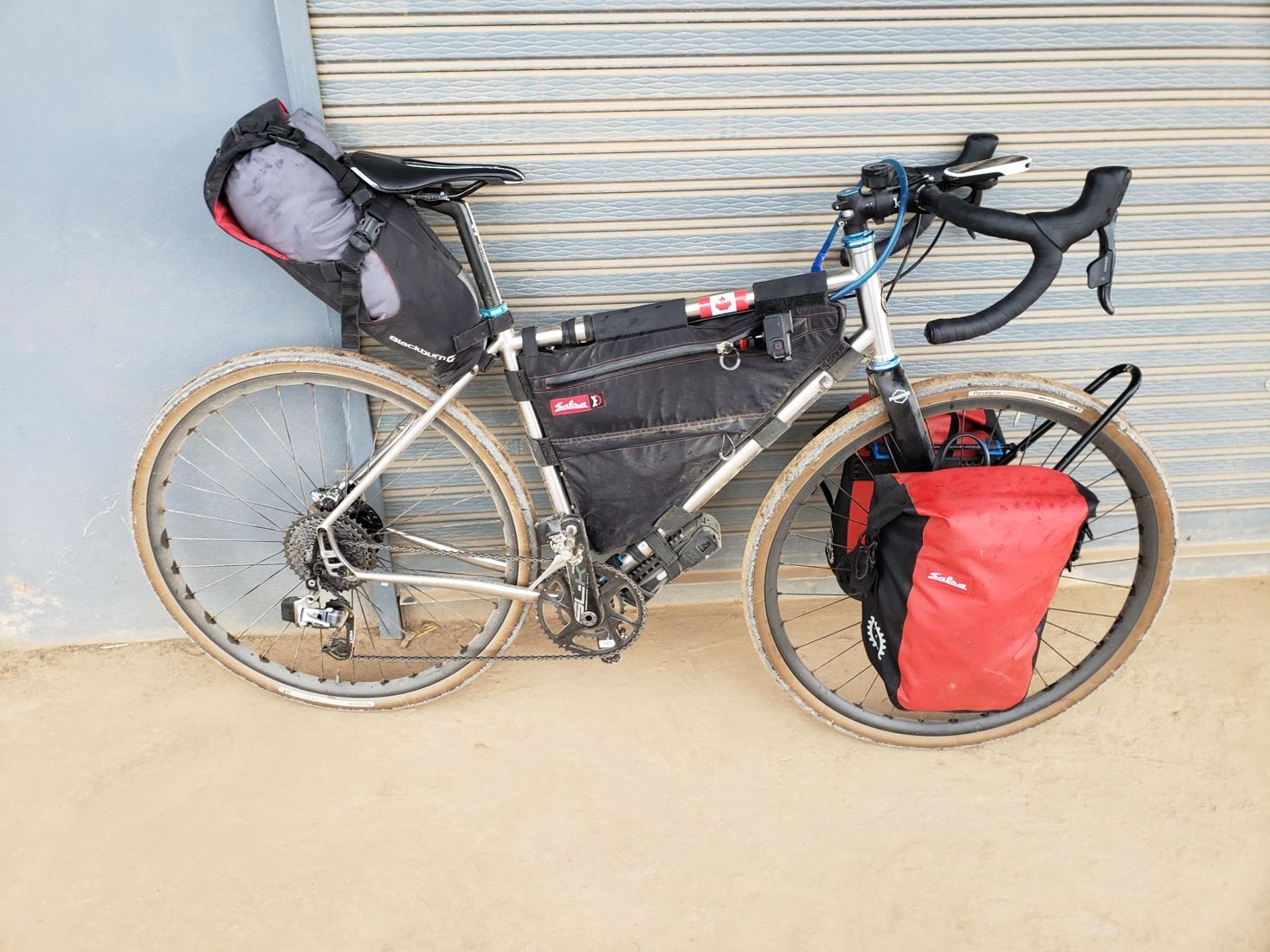 Touring bicycle ready for an adventure