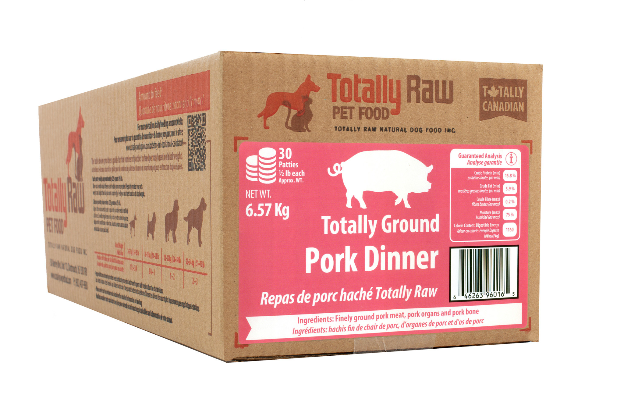 Totally Raw Totally Raw - Ground Pork 15lbs