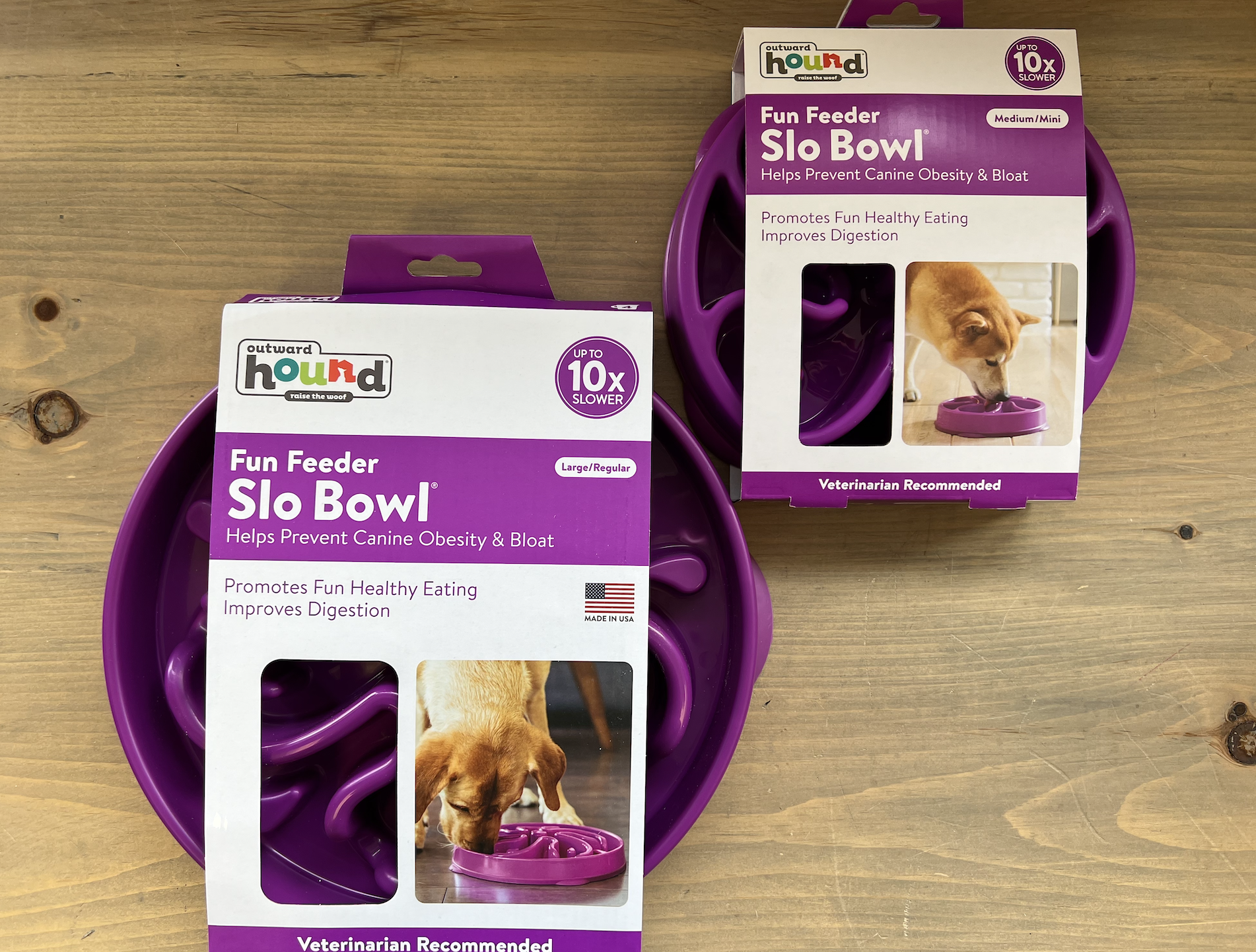 Outward Hound Fun Feeder Bowl Purple Mini