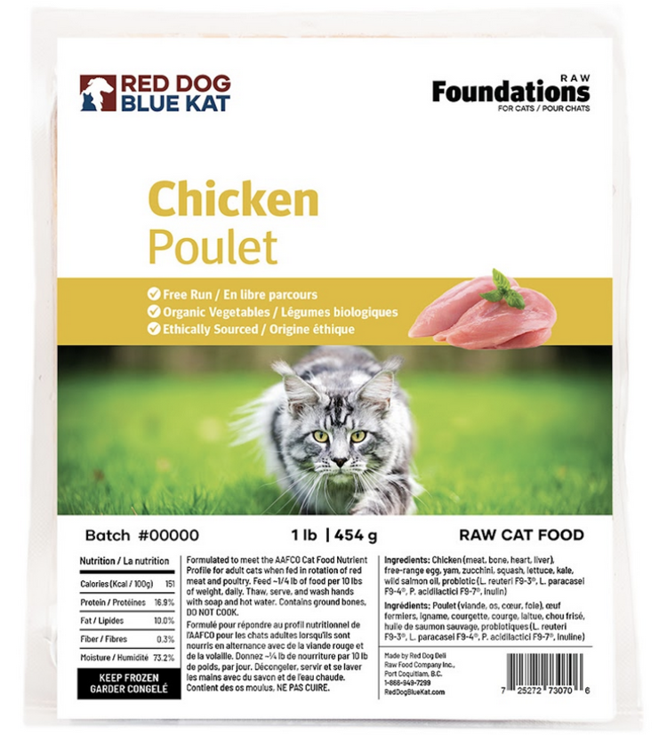 Red Dog Blue Kat Red Dog Blue Kat - Foundations CAT -  Chicken 1lb (4x0.25)