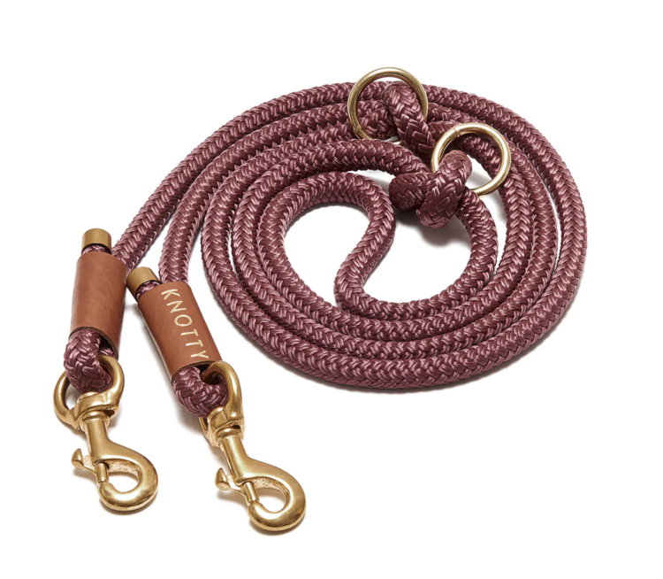 Knotty Pets Knotty Pets - Hands Free Rope Leash - Merlot