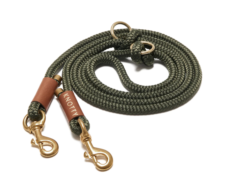 Knotty Pets Knotty Pets - Hands Free Rope Leash - Olive