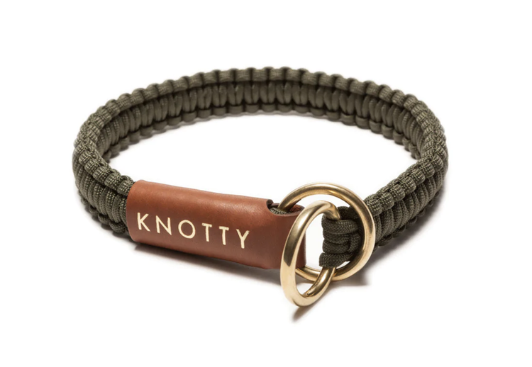 Knotty Pets Knotty Pets - Slip Collar - Olive