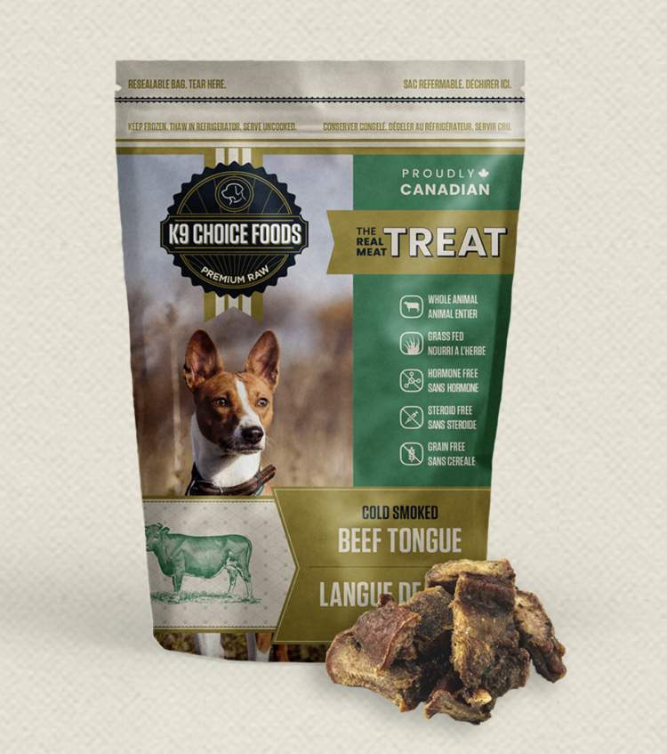 k9 choice K9 Choice - Cold Smoked Beef Tongue