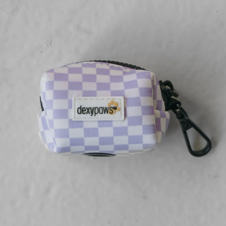 Dexy Paws Dexy Paws - Poop Bag Holder - Lilac Checkers