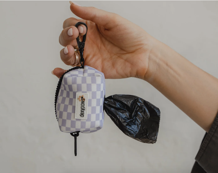 Dexy Paws Dexy Paws - Poop Bag Holder - Lilac Checkers