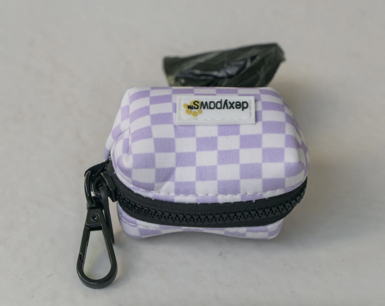 Dexy Paws Dexy Paws - Poop Bag Holder - Lilac Checkers