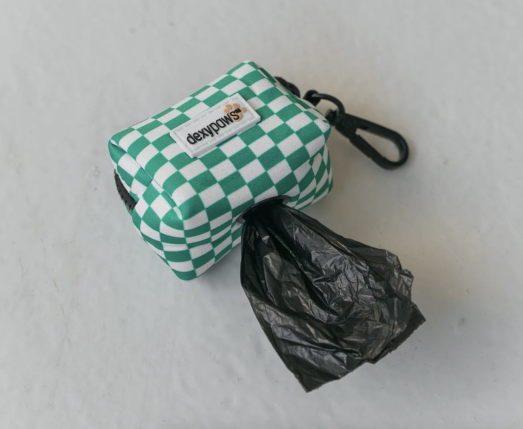 Dexy Paws Dexy Paws - Poop Bag Holder - Green Checkers