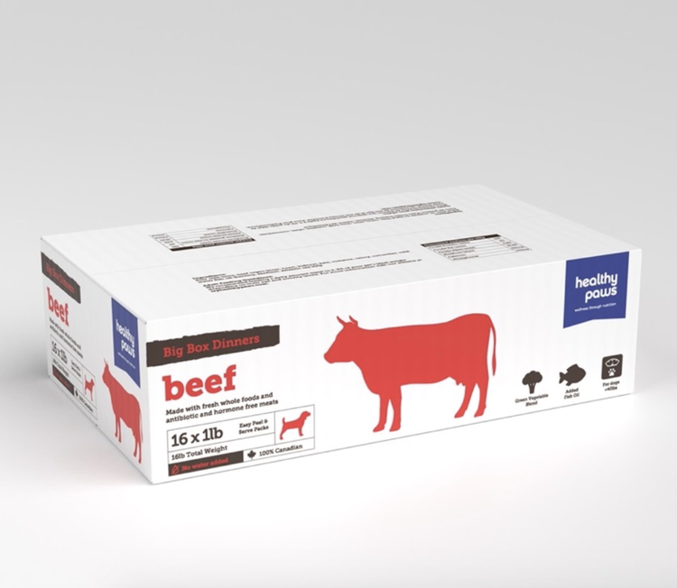 Healthy Paws Healthy Paws - Big Box -  Beef - 16lb