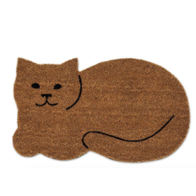 Abbott Resting Cat Shaped Doormat 18" X 30"